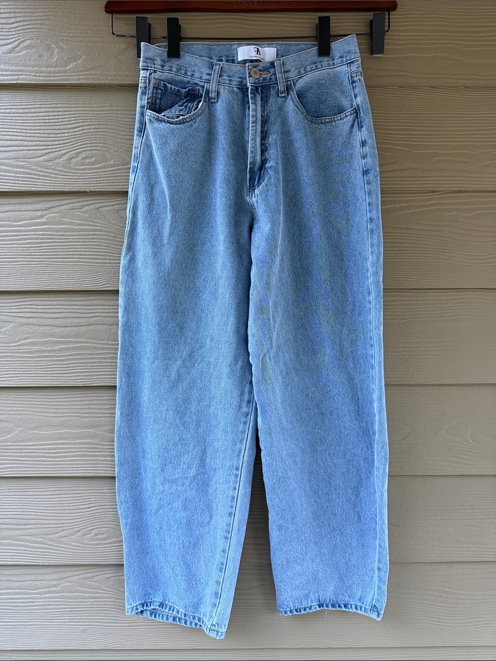 Flying Angel Blue High Rise Barrel Leg Medium Wash Jeans Size 9/29